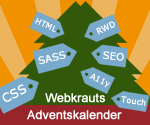 Banner 150x125px für den Adventskalender 2013 der Webkrauts