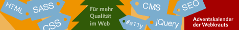 Banner 468x60px für den Adventskalender 2014 der Webkrauts