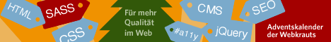 Banner 468x60px für den Adventskalender 2014 der Webkrauts
