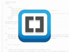 Brackets Logo über dem Startbildschirm