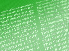 Weiße, aufgerasterte Schrift auf einem grünen Hintergrund