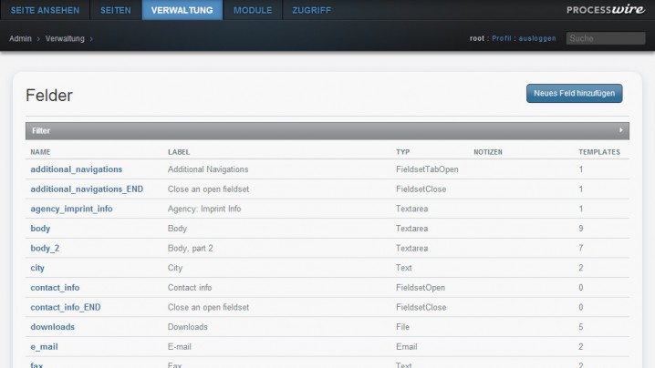 Individuelle Felder sind das Herzstück von ProcessWire.
