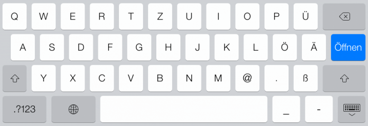 Tastatur mit @-Zeichen beim type-Parameter email auf dem iPad
