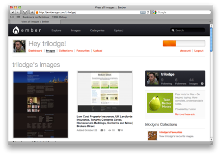 Screenshot von Ember