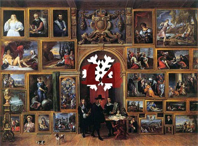 Gemälde (Ausschnitt): David Teniers d. J., Erzherzog Leopold Wilhelm in seiner Galerie, ca. 1647. Prado, Madrid.