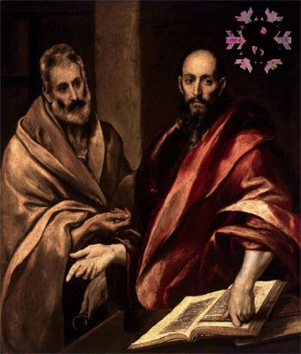 Gemälde: El Greco, Apostel Petrus und Paulus, 1614. Eremitage, St. Petersburg.