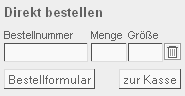 Statt nur einen Link zu setzen, fügt manufactum.de ein kleines Formular hinzu, das die Bestellnummer abfragt und so die Funktion deutlich besser demonstriert.