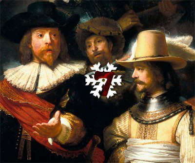 Gemälde (Ausschnitt): Rembrandt Harmenszoon van Rijn, Die Kompanie des Frans Banning Cocq (Die Nachtwache), 1642. Rijksmuseum, Amsterdam.