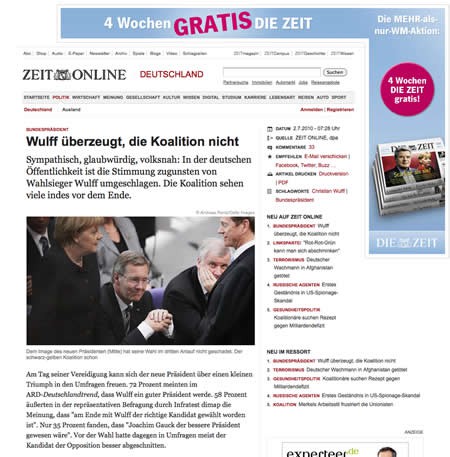 Screenshot: Die ZEIT nach dem Relaunch