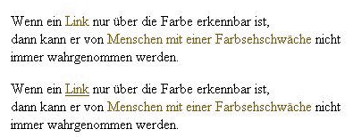 Abb. 2: Farbige Links (hier: grau) im Fließtext benötigen mindestens eine weitere Formatierung.