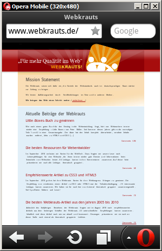Das Web, wie es mobile Browser mit dem Standard-Layout-Viewport von 980px anzeigen