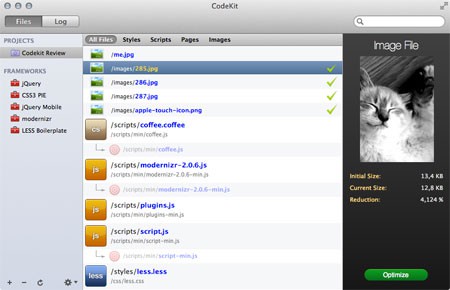 Screenshot: Ein Projekt in CodeKit