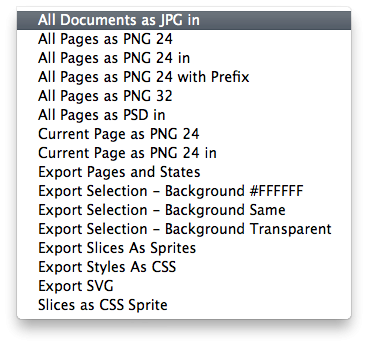 Screenshot: Fireworks-Export-Selection-Plugin