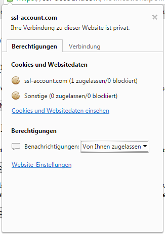Berechtigungseinstellungen in Google Chrome auf dem Desktop