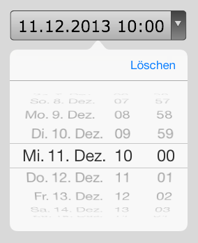 Anzeige eines Drehrädchen beim type-Parameter datetime auf dem iPad