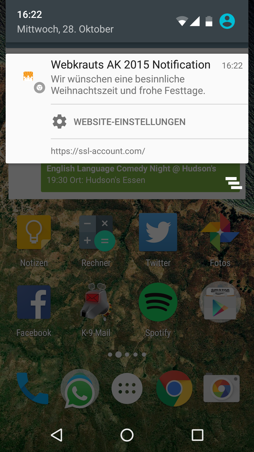 Eine Push-Nachricht im Benachrichtigungscenter eines Androidmobiltelefons.