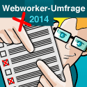 Banner Webkrauts-Umfrage 2014, Format 125x125