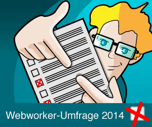 Banner Webkrauts-Umfrage 2014, Format 300x250