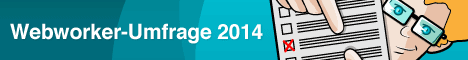 Banner Webkrauts-Umfrage 2014, Format 468x60